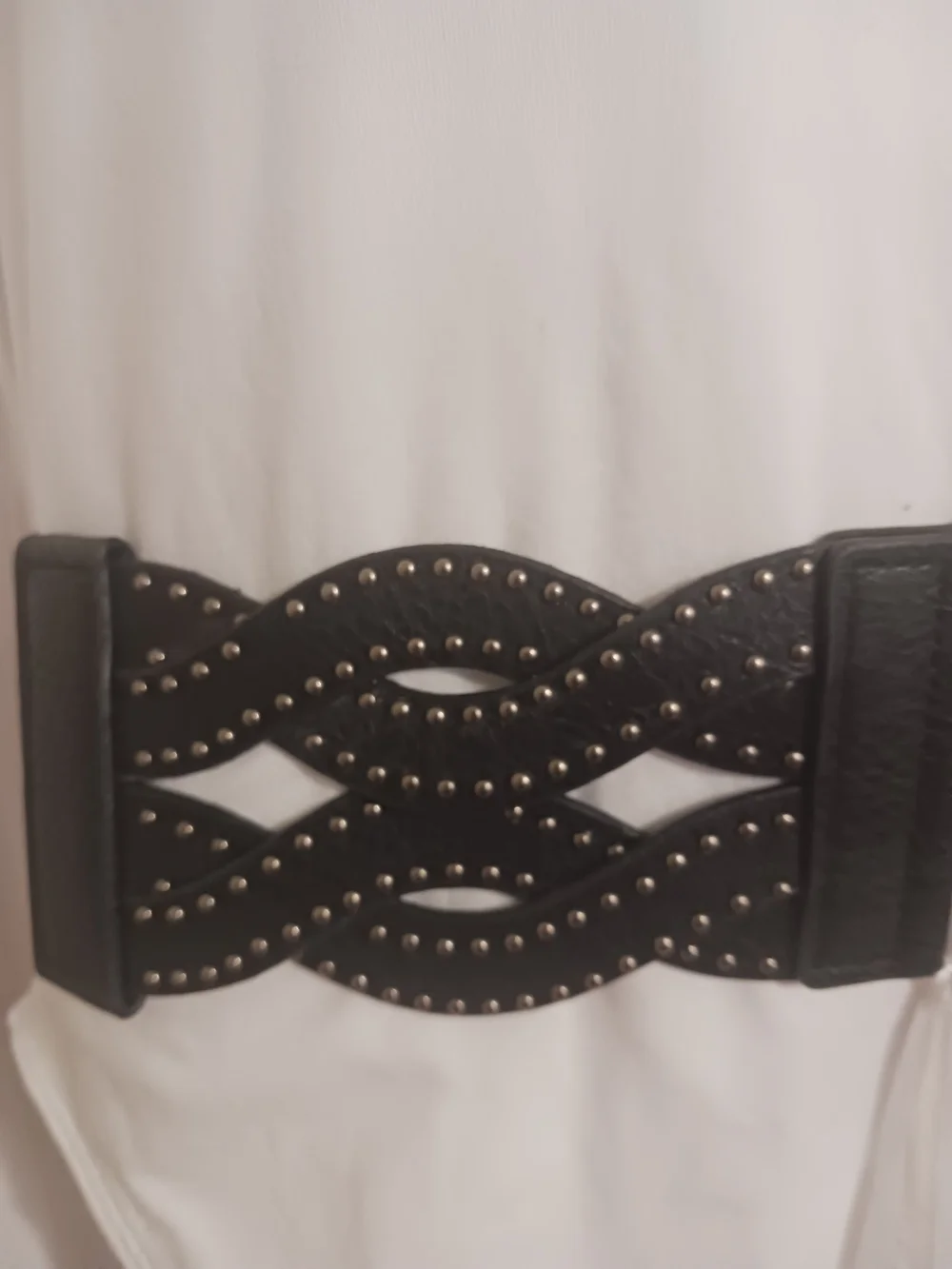 Grace Karin Black Decorative Wide Elastic Waist Belt